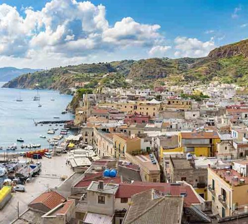 Panoramic view of Lipari town