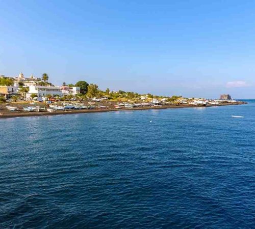 View of coast of Stromboli Island